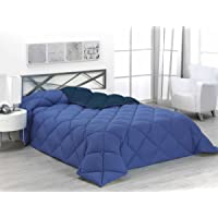 Sabanalia - Edredón nórdico de 400 g reversible (bicolor)- para cama de 135-150 cm- color azul y marino